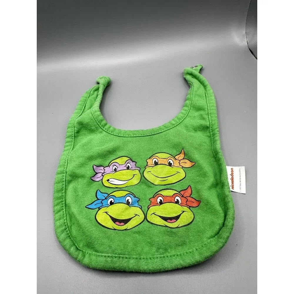 2017 TMNT Teenage Mutant Ninja Turtles Infant Baby Bib One Size Viacom RARE READ
